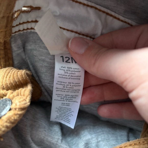 OshKosh B'gosh 12M Tan Corduroy Lined Overall - Picture 8 of 8